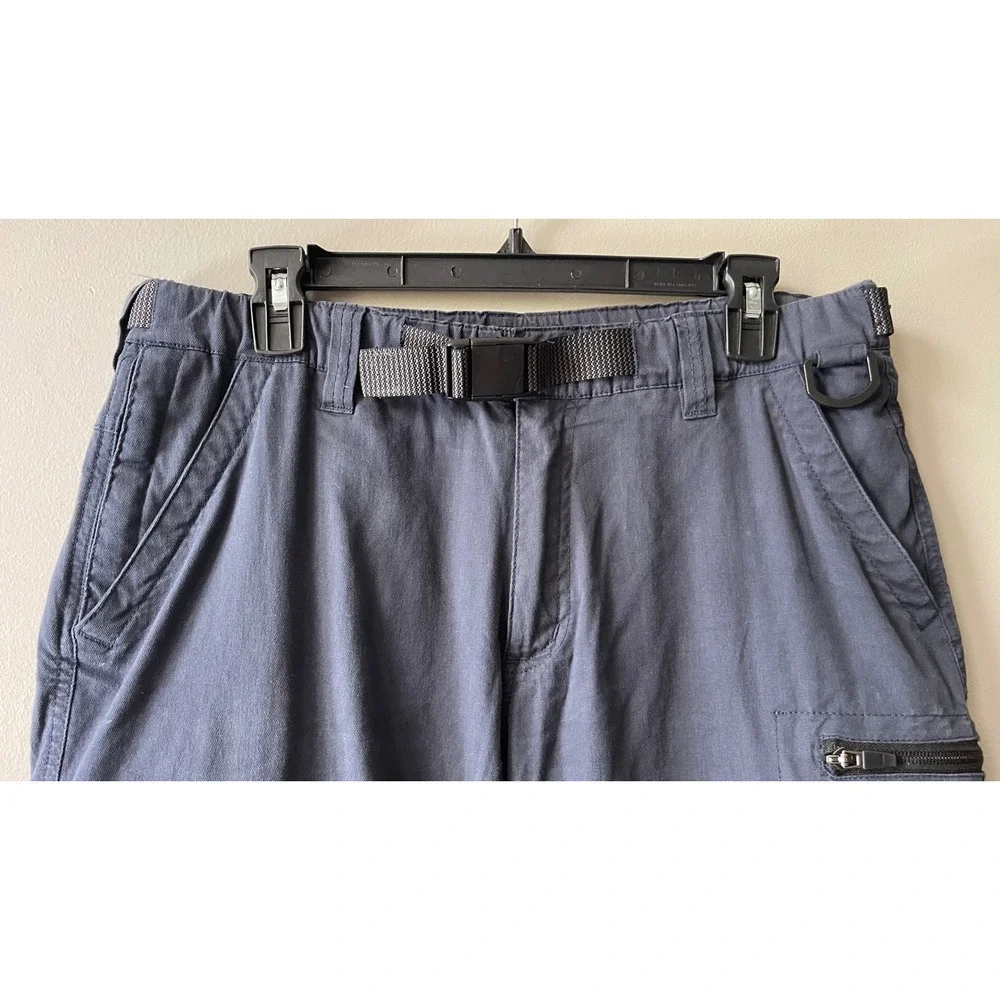 BC Clothing Mens Convertible Cargo Hiking Pants Navy Zip Off Shorts S 34 buckle